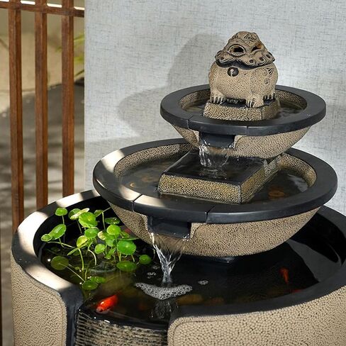 Decor Chinese Jar Shape Flowing Water Fountain, Balcony Circulating Water Fountain, Attracting Wealth Floor Ornaments, Suitable for Living Room, Entryway for Entryway in Saudi Arabia