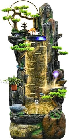 Decor Ockery Running Water Fountain, Circulating Water Fish Pond Decoration Attracting Wealth Floor Ornaments Suitable for Office Courtyard Living Room for Entryway in Saudi Arabia
