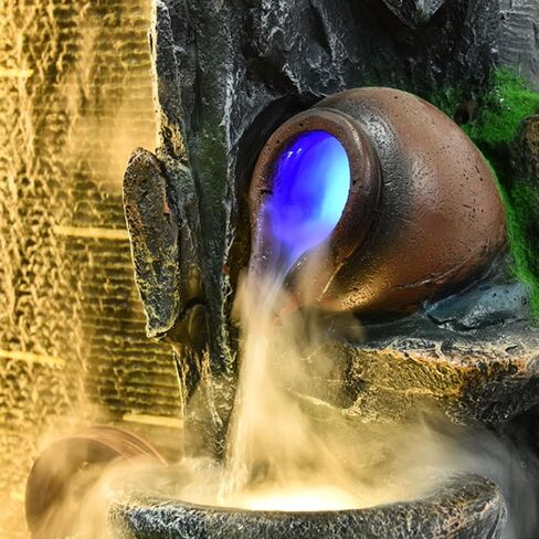 Decor Ockery Running Water Fountain, Circulating Water Fish Pond Decoration Attracting Wealth Floor Ornaments Suitable for Office Courtyard Living Room for Entryway in Saudi Arabia