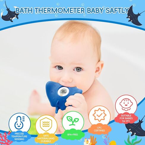 b&h Baby Bath Thermometer, White Swan Shaped Baby Safe Floating Bath Thermometer - Easy to Read Screen - Reliable Temperature Readings in Kuwait