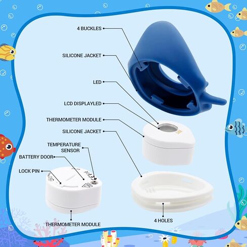 b&h Baby Bath Thermometer, White Swan Shaped Baby Safe Floating Bath Thermometer - Easy to Read Screen - Reliable Temperature Readings in Kuwait
