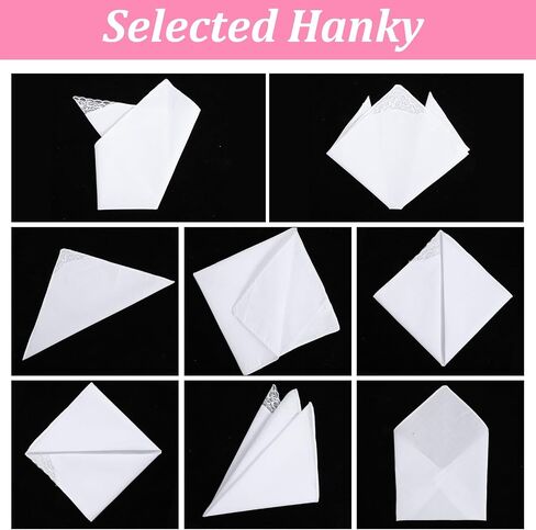 6 PCS مناديل بيضاء ، Hankies for Women Elegant Elegant Embroidery Lace Style Soft Soft Daily Excalsions for Wedding Party Beafte Tea (11 بوصة) in Saudi Arabia