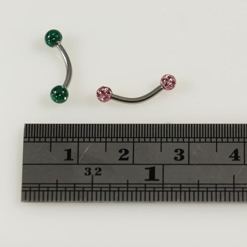 3mm Epoxy Crystal Stone Ball with 16 Gauge Stainless Steel Curved Barbell - Eyebrow Bar - Tragus Piercing - Helix Body Piercing Jewelry in Saudi Arabia