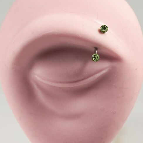 3mm Epoxy Crystal Stone Ball with 16 Gauge Stainless Steel Curved Barbell - Eyebrow Bar - Tragus Piercing - Helix Body Piercing Jewelry in Saudi Arabia