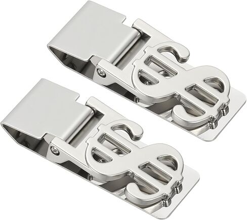 PATIKIL 2 Pcs Stainless Steel Money Clip, Metal Slim Wallet Clip for Men Silver Money Holder Minimalist Front Pocket Wallet for Credit Card Business Card in Saudi Arabia
