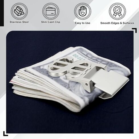 PATIKIL 2 Pcs Stainless Steel Money Clip, Metal Slim Wallet Clip for Men Silver Money Holder Minimalist Front Pocket Wallet for Credit Card Business Card in Saudi Arabia