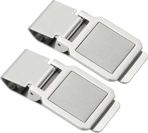 PATIKIL 2 Pcs Stainless Steel Money Clip, Metal Slim Wallet Clip for Men Square Money Holder Minimalist Front Pocket Wallet for Credit Card Business Card in Saudi Arabia