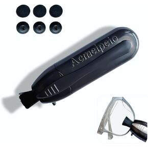 Portable Eyeglass Cleaner, Efficient Eye Glass Cleaner Tool with Carbon Microfiber Technology, Soft Brush for Easy Carry, Ideal Eye Glasses Cleaner for Home Office Travel (White) in Saudi Arabia