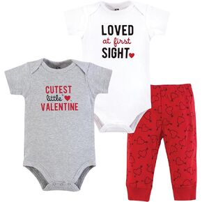 Hudson Baby Unisex Baby Cotton Bodysuit and Pant Set, Peace Love Flowers Short Sleeve, Newborn in Kuwait