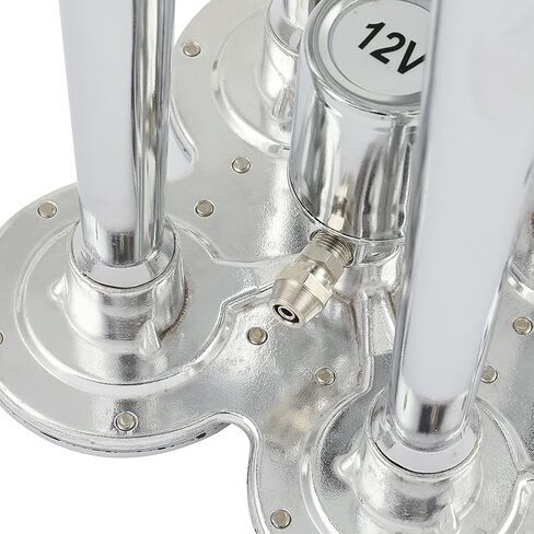 AINTIER 12/24V 4 Trumpet Musical Electric Train Car Horn with Compressor Replacement for Vehicles Trucks Cars Semi Pickup RV SUV Silver in Saudi Arabia