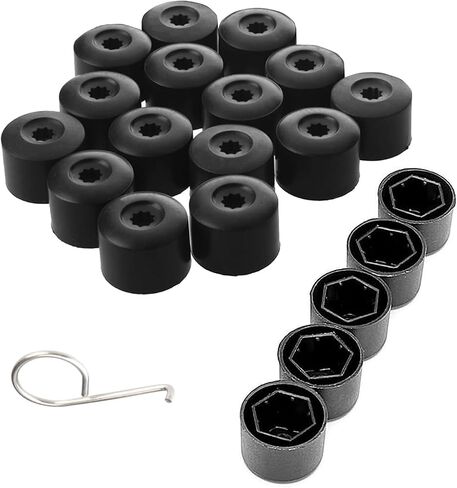 MLY 20PCS Car Wheel Lug Nut Covers Caps, 17mm Tire Bolt Caps with Removal Tool, Black Wheel Lug Nut Cover, Compatible with VW, Jetta, Beetle, Passat, GTI, CC Wheel Bolt 1K0 601 173 in Saudi Arabia