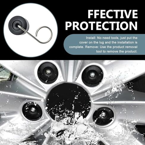 MLY 20PCS Car Wheel Lug Nut Covers Caps, 17mm Tire Bolt Caps with Removal Tool, Black Wheel Lug Nut Cover, Compatible with VW, Jetta, Beetle, Passat, GTI, CC Wheel Bolt 1K0 601 173 in Saudi Arabia