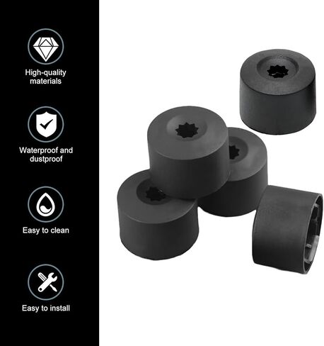 MLY 20PCS Car Wheel Lug Nut Covers Caps, 17mm Tire Bolt Caps with Removal Tool, Black Wheel Lug Nut Cover, Compatible with VW, Jetta, Beetle, Passat, GTI, CC Wheel Bolt 1K0 601 173 in Saudi Arabia