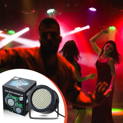 4 قطع أضواء ستروب بيضاء للهالوين 88 مصباح LED ساطع لمبة فلاش السرعة وأوضاع الصوت وامض أضواء ستروب صغيرة للمسرح للحفلات، ديكور المسرح، غرفة الرقص، دي جي بار كاريوكي، عرض عيد ميلاد وحفلات الزفاف in Saudi Arabia