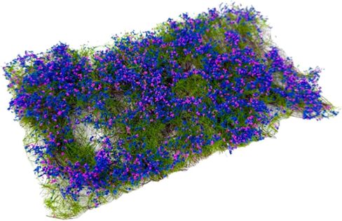 Flower Cluster Grass Tuft Artificial DIY Flower Vegetation Group Lowland Shrubs Tuft for Dioramas Terrain Layout Sand 6.69x3.94x0.71 inch- Blue Purple in Saudi Arabia