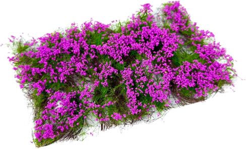 Flower Cluster Grass Tuft Artificial DIY Flower Vegetation Group Lowland Shrubs Tuft for Dioramas Terrain Layout Sand 6.69x3.94x0.71 inch- Purple in Kuwait
