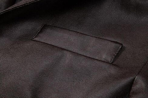 Men's Casual Notched Collar One Button Faux Leather Blazer Suit Jacket Sport Coats in Saudi Arabia