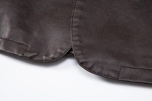 Men's Casual Notched Collar One Button Faux Leather Blazer Suit Jacket Sport Coats in Saudi Arabia