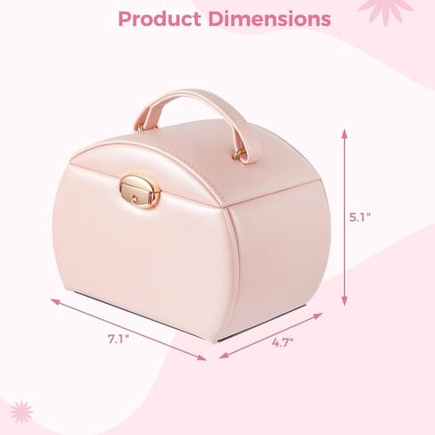 Jewelry Box for Girls, Three-Tier Princess Design with Lock and Mirror, Portable Storage Case for Travel, and Kids Room Decoration in Saudi Arabia