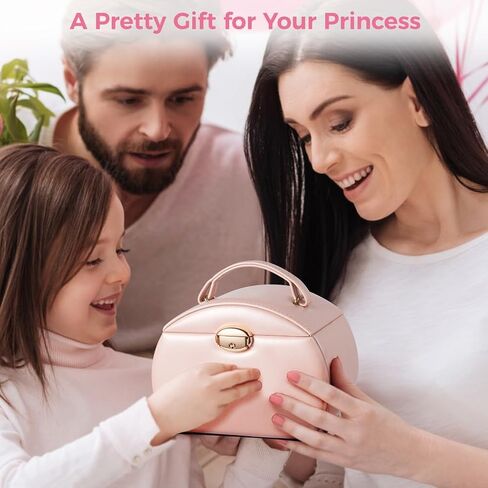 Jewelry Box for Girls, Three-Tier Princess Design with Lock and Mirror, Portable Storage Case for Travel, and Kids Room Decoration in Saudi Arabia