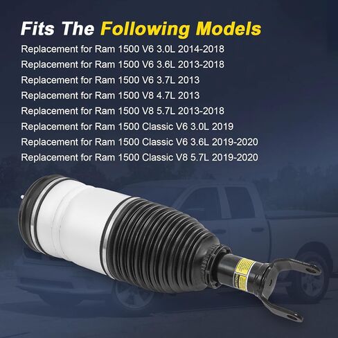 استبدال حقيبة Spring Spring Air Air لـ Dodge RAM 1500 2013-2018،1500 Classic 2019-2020 شاحنات بيك آب خلف اليسار واليمين امتصاص الهواء 48777136AA 68248948AA in Kuwait