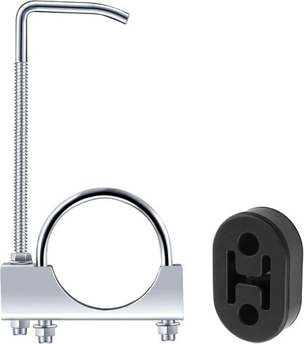 Car 2.5" Exhaust Clamp with Rod & Rubber Exhausts Hangers Kit,Exhaust Hanger Set for Fixing & Reducing Noise,Essential Car Accessories U Muffler Clamp for Exhausts System in Saudi Arabia