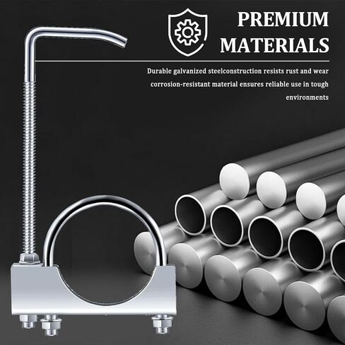 Car 2.5" Exhaust Clamp with Rod & Rubber Exhausts Hangers Kit,Exhaust Hanger Set for Fixing & Reducing Noise,Essential Car Accessories U Muffler Clamp for Exhausts System in Saudi Arabia