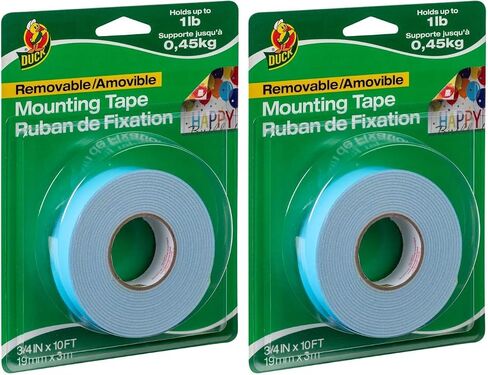 Duck Brand Removable Foam Mounting Tape, 3 in x 10ft, Single Roll, White (1098147) in Saudi Arabia