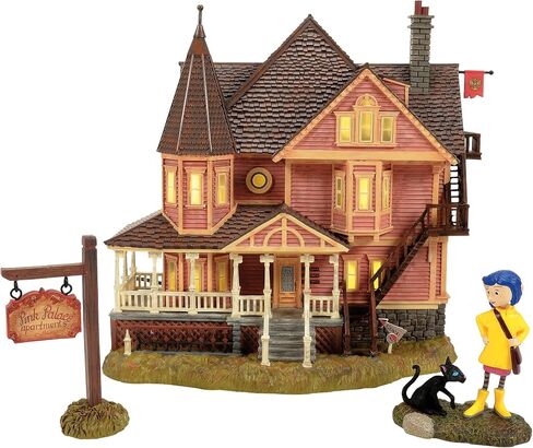 Department 56 Fright Avenue Village Coraline The Pink Palace Apartments Lit Building and Fompure ، 8.75 Int ، Multicolor in Saudi Arabia