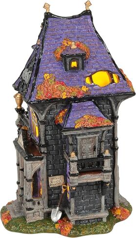 Department 56 Snow Village Halloween Puckett's Funerarium Lit Building, 9.21 Inch, Multicolor in Saudi Arabia