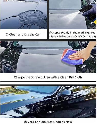 2PCS CAR ADVACTION CAR EACK-Facting Clating Racher ، 2025 New Equip Effect Coating Actor ، Car Scratch Wax Smoolless Washless ، 3 in 1 High Protect in Kuwait