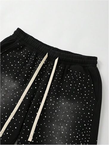 شورت Soly Hux Men's Y2K Rhinestone Shorts شورتات الشوارع الصيفية المرنة مع جيوب in Saudi Arabia