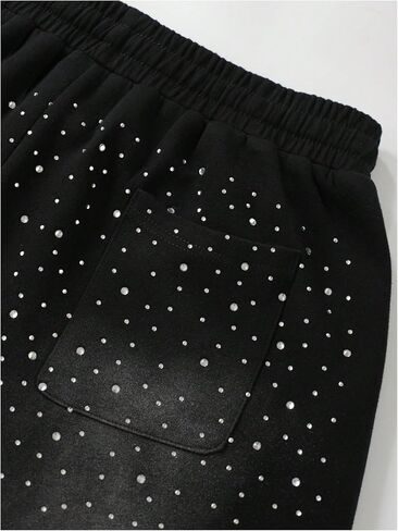 شورت Soly Hux Men's Y2K Rhinestone Shorts شورتات الشوارع الصيفية المرنة مع جيوب in Saudi Arabia