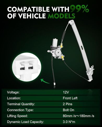 منظم نافذة الطاقة الجانبي للبرنامج الأمامي الأيسر مع المحرك لـ: -Mazda MPV 2000 2001 2002 2003 2004 2005 2006 ، لـ MPV 00 01 02 03 04 05 06 ، مع 2 دبابيس OE# MA1350107 821771AR WL44115 in Kuwait