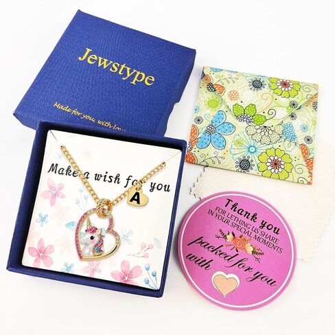 Cute Initial Necklaces for Girls - Colorful CZ Heart Pendant Necklace for Teen Preteen, Personalized Little Girls Jewelry Gifts for Kids in Saudi Arabia