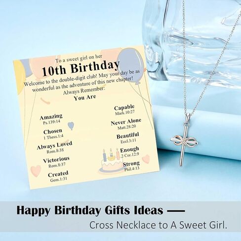 7th 8th 9th 10th 11th Birthday Necklace Gifts for Girls, Religious Christian Cross Necklace Jewelry Gift Ideas, Happy Birthday Present for Girls Daughter Granddaughter Sister Niece in Saudi Arabia