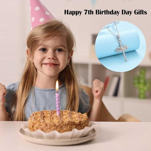 7th 8th 9th 10th 11th Birthday Necklace Gifts for Girls, Religious Christian Cross Necklace Jewelry Gift Ideas, Happy Birthday Present for Girls Daughter Granddaughter Sister Niece in Saudi Arabia