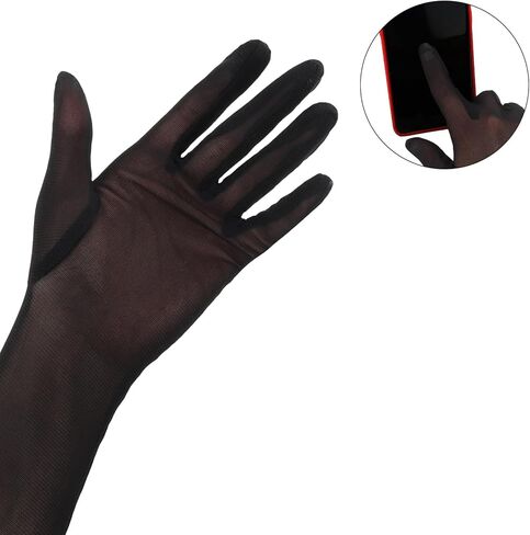 قفازات شبكية طويلة أسود قفازات شفافة سوداء رسمية القفازات القفازات تحت عنوان حفلة PROM PROM 20S GLOVE （متعدد الألوان） in Kuwait