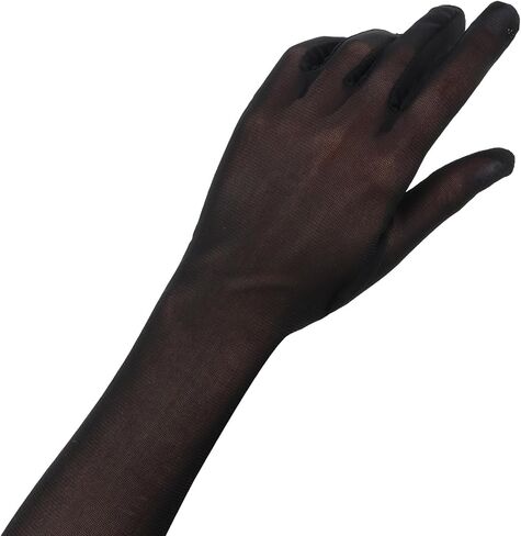 قفازات شبكية طويلة أسود قفازات شفافة سوداء رسمية القفازات القفازات تحت عنوان حفلة PROM PROM 20S GLOVE （متعدد الألوان） in Kuwait