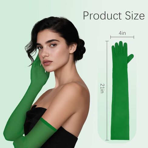 Mesh Gloves Long Black Sheer Gloves Women Formal Ruched Tulle Glove Themed Party Opera Prom 20s Glove Costume（Multi-colored） in Saudi Arabia
