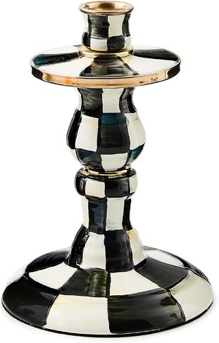 MACKENZIE-CHILDS Courtly Check Medium Pillar Candlestick in Saudi Arabia