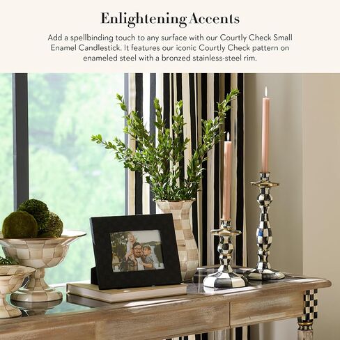 MACKENZIE-CHILDS Courtly Check Medium Pillar Candlestick in Saudi Arabia