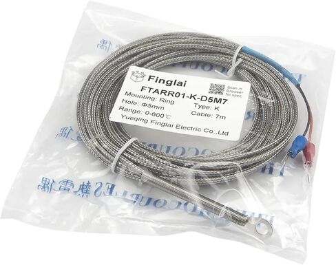 FTARR01 K E Type 7m Metal screening Cable 5mm 6mm 10mm Diameter Hole Ring Head thermocouple Temperature Sensor(E 5mm Hole) in Saudi Arabia