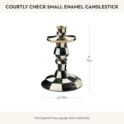 MACKENZIE-CHILDS Courtly Check Medium Pillar Candlestick in Saudi Arabia