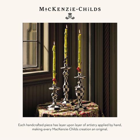 MACKENZIE-CHILDS Courtly Check Medium Pillar Candlestick in Saudi Arabia