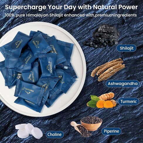 PANWELL Shilajit Gummies with Ashwagandha, Seamoss & Turmeric | Zero Sugar Energy, Cortisol Balance, Sleep, Immune & Overall Health Support – for Men & Women 90 Gummies in Saudi Arabia