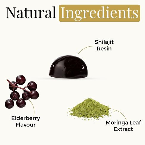 Pure Himalayan Shilajit and Moringa Gummies – Boost Energy, Focus & Vitality – 75% Fulvic Acid – 100% Vegan, Gluten-Free, No Added Sugar – 60 Gummies in Saudi Arabia