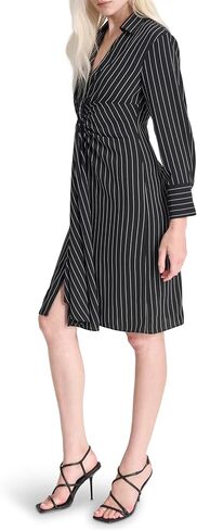 DKNY Women's Long Sleeve Collared Neck Twist Front Detail Knee Length Dress in Saudi Arabia