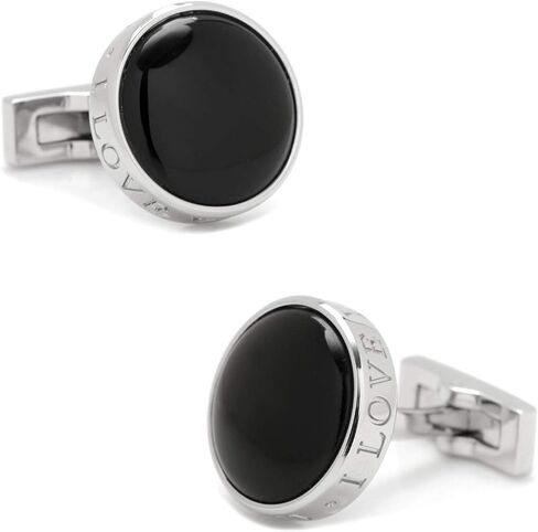 Onyx I Love You Stainless Steel Cufflinks in Saudi Arabia