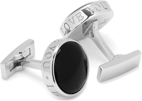 Onyx I Love You Stainless Steel Cufflinks in Saudi Arabia
